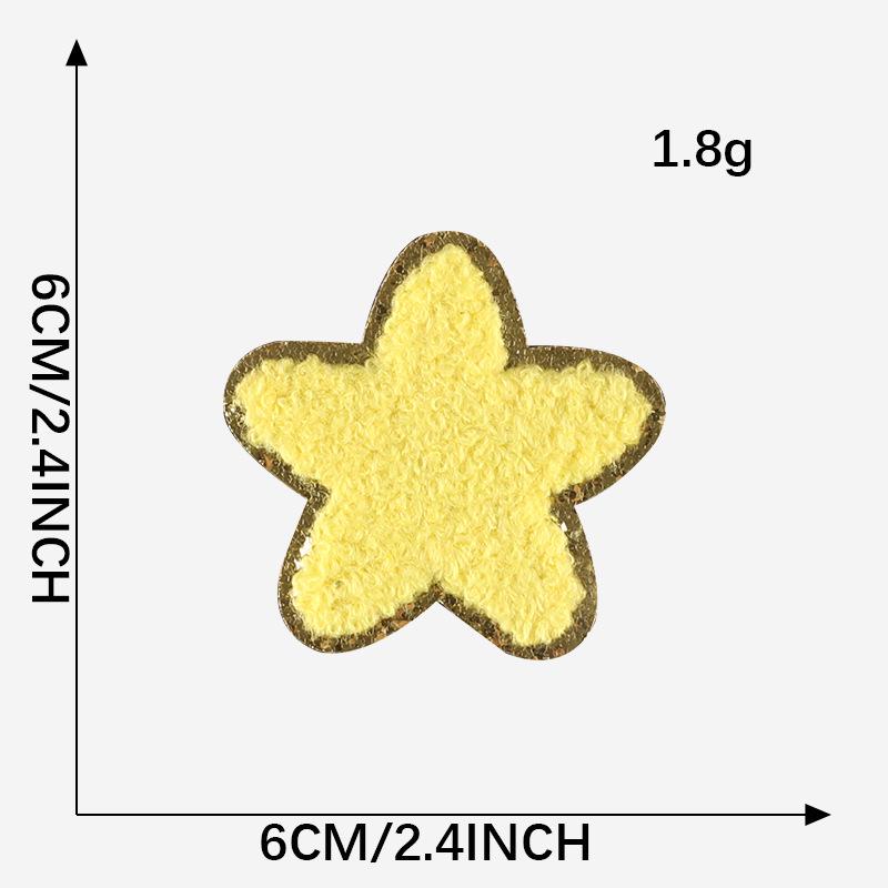 Gold Edged Chenille Towel with Love Lightning and Rainbow Embroidered Patches