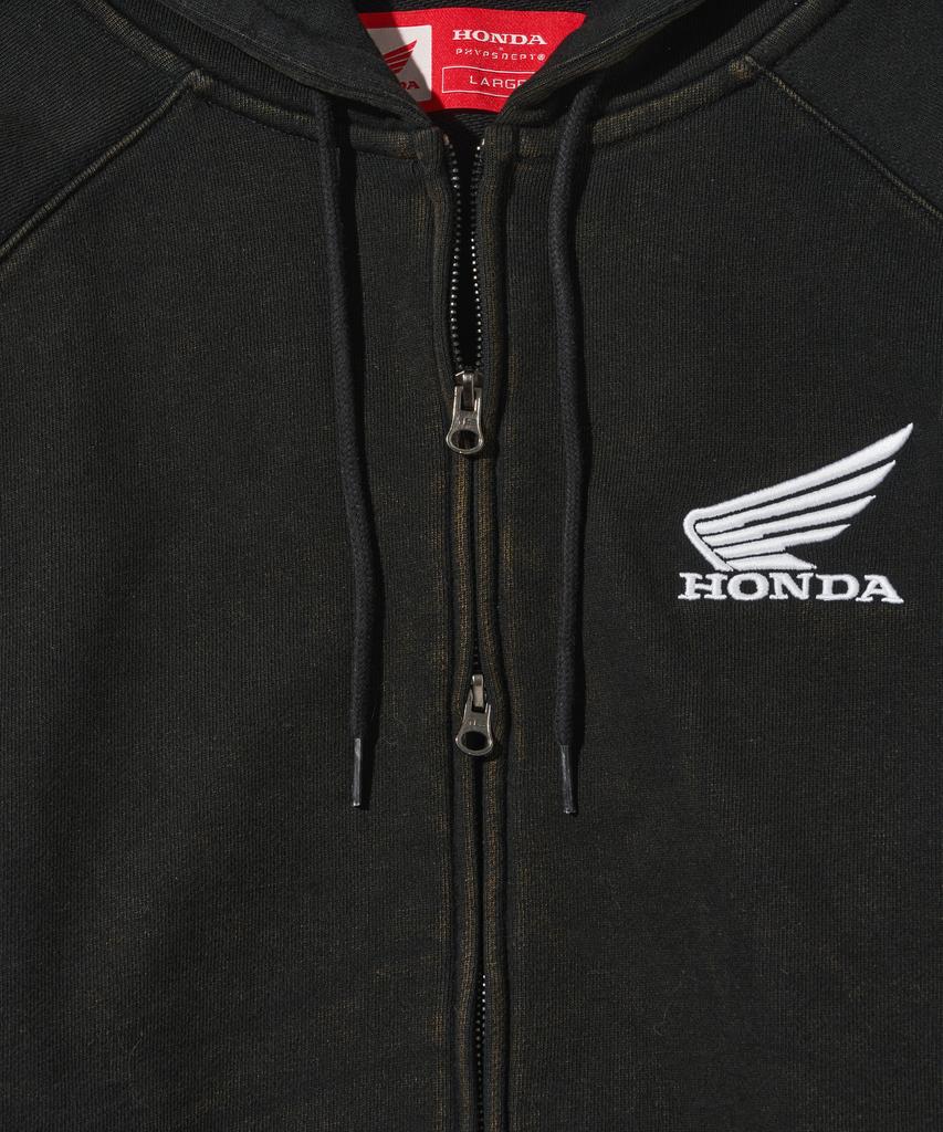 Phyps Felpa con Cappuccio e Zip da Motociclista Honda Racing_Nero