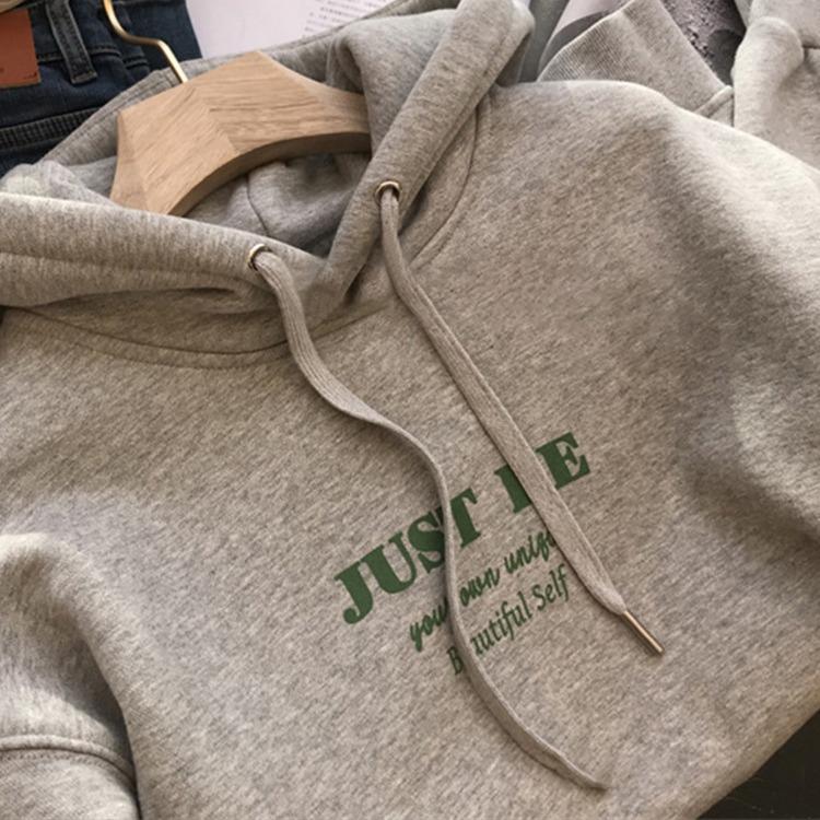 

Женские свободные свитера с длинным рукавом и капюшоном с круглым вырезом, женские топы, однотонные толстовки M