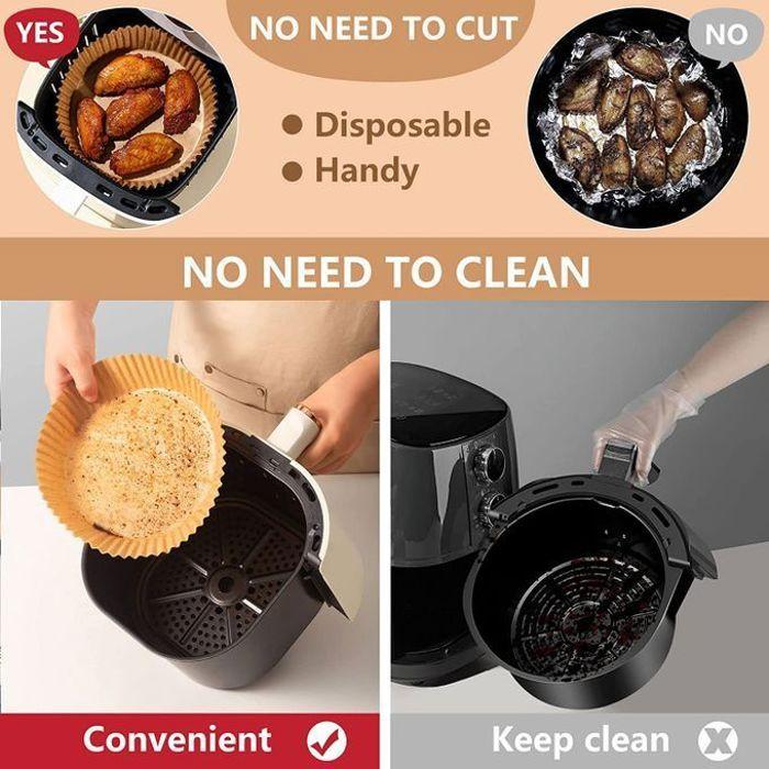 Air Fryer Feuilles de Papier 100 Pièces,Papier Cuisson Air Fryer Paper Liner,Prédécoupé en Forme de Bol Rond Papier Sulfurisé 47