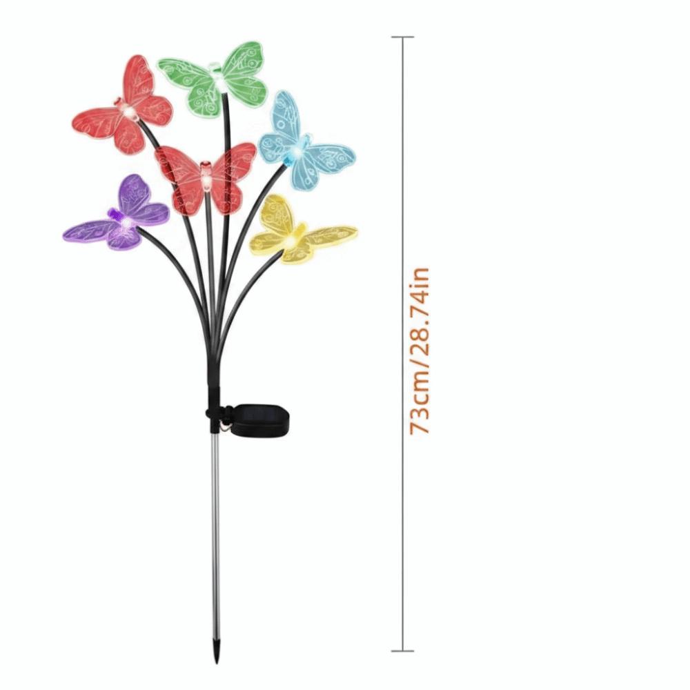 6 LED Solar Butterfly Lights Waterproof Garden Solar Lights Landscape LED Butterfly Lights Pathway