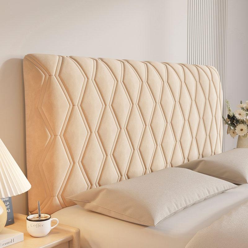

Luxury Soft Thick Velvet Bed Head Cover Headboard Cover All-inclusive Solid Color Bedside Bed Back Dust Protector W120 x H70cm