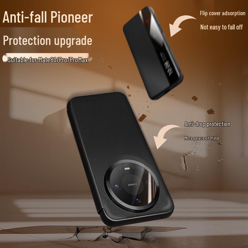 Qiali Huawei Mate 80 Pro Max Magnetic Flip Leather Case with Smart Sleep and RS Protection