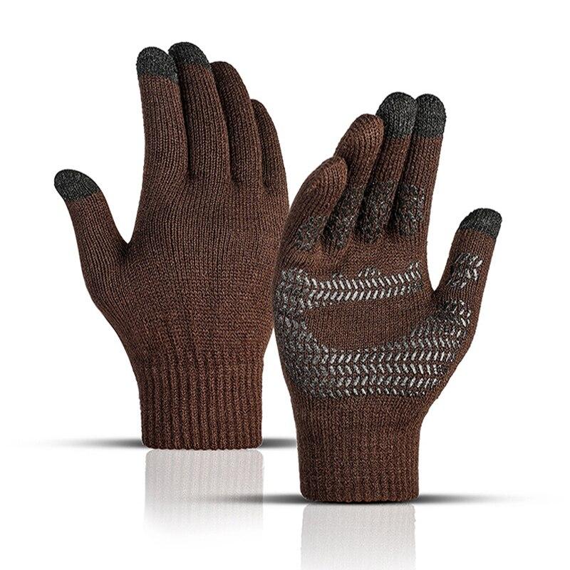 Winter Knitted Men's Gloves Touch Screen Full Finger Autumn Male Gloves