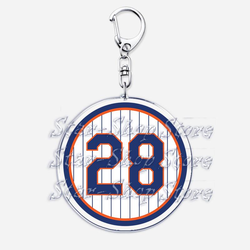 Popular Baseball Jersey Player Number Keychains for Accessories Bag New York Sports Keyrings Jewelry Friends Fans Gifts
