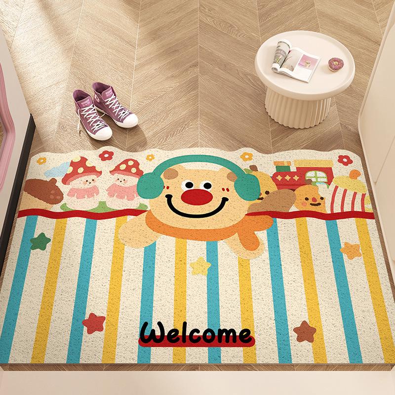 Seidenschlaufe Anti-Rutsch Hundetür-Matte: Süßer, schmutzabweisender, zuschneidbarer Fußteppich für Eingangsbereiche