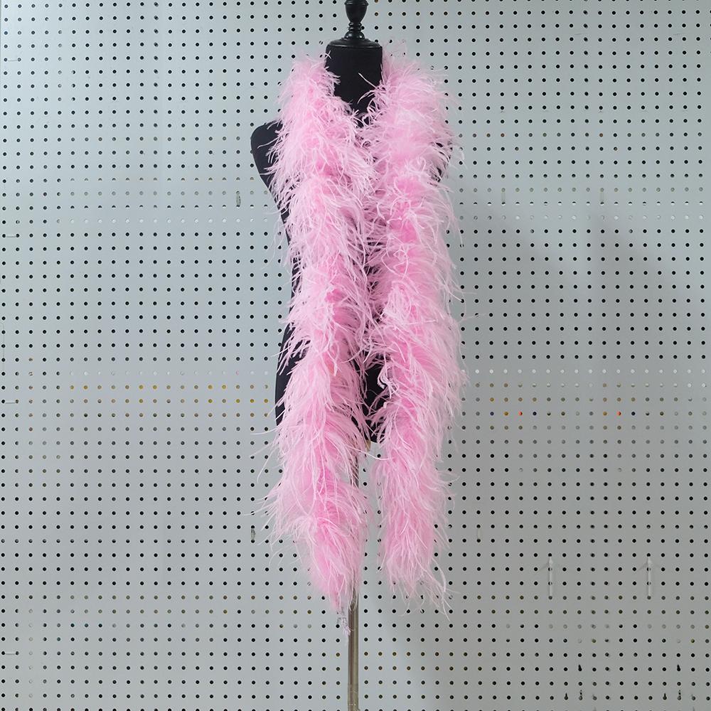 2 Metes Fluffy Ostrich Feather Boa Trim for Party Shawl Craft Ostrich Feathers Boa Wedding Dress Decoration Scarf 5/10/15/25ply