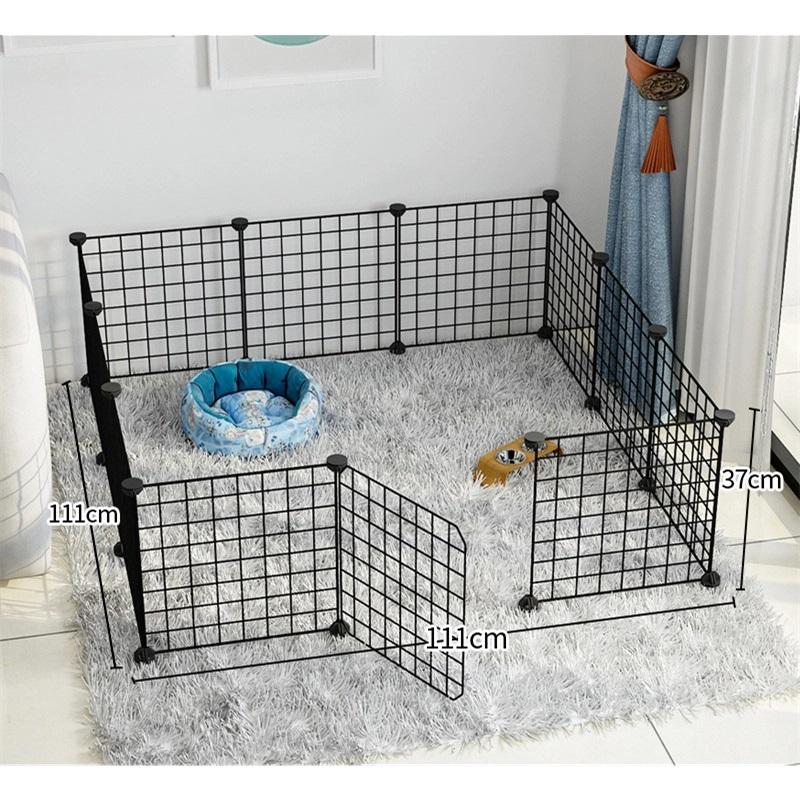 

Сделай сам Забор для питомцев и Вольер Прочная клетка для питомцев Сетка-дверь для собак Ворота для питомцев Для собак Портативное Использование в помещении и на улице Система безопасного ограждения 10PCS + with door чёрный