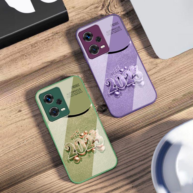 Colorful New Year 2025 For Xiaomi 14 Ultra 13 Lite Redmi Note 13 11 Pro 12 Plus Poco X6 3 Pro F4 6 GT Tempered Phone Case
