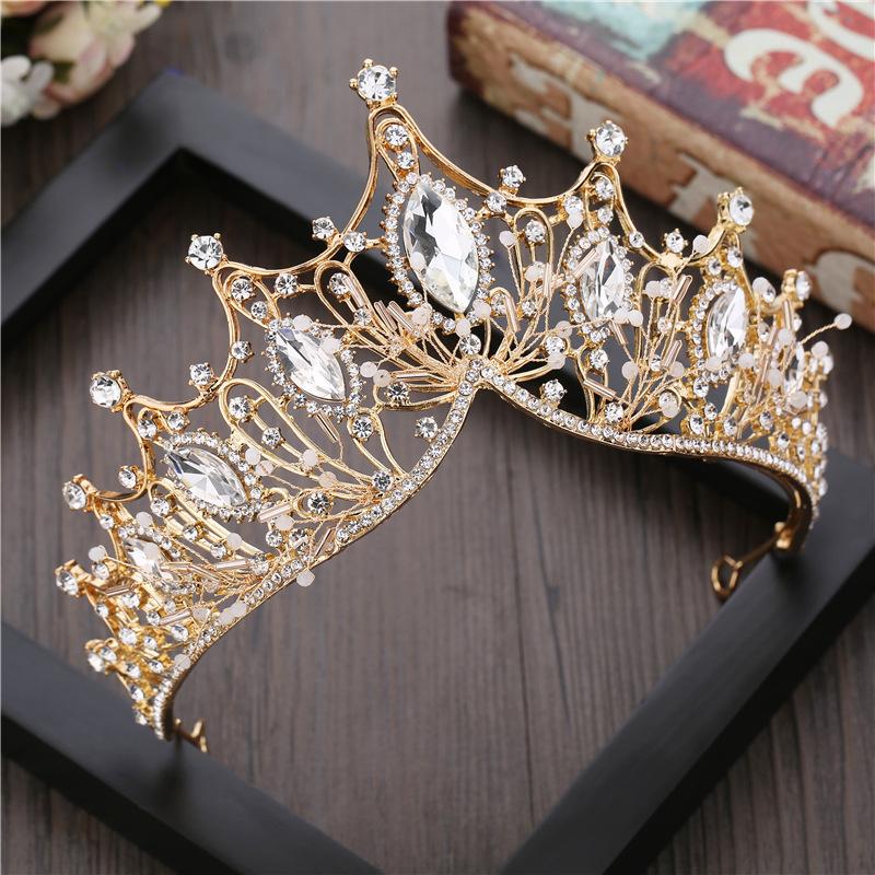 

Невеста свадебная тиара корона платье белые газовые аксессуары атмосферный барочный венец аксессуары для волос для женщин