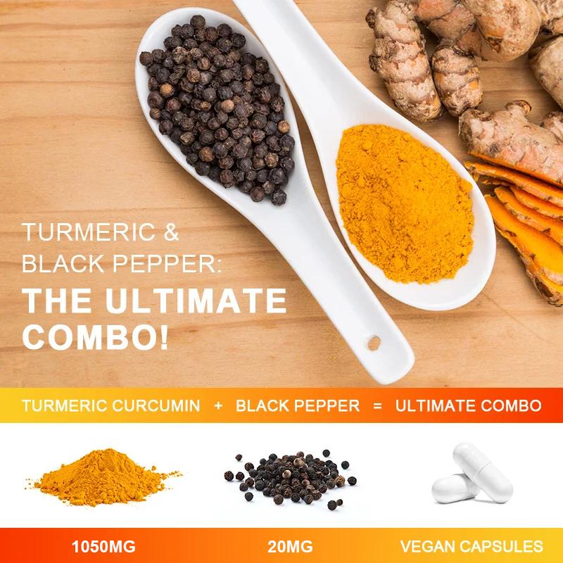 Kurkuma Curcumin mit Ingwer Schwarzem Pfeffer 1500mg Dreifache Stärke 120 Kapseln
