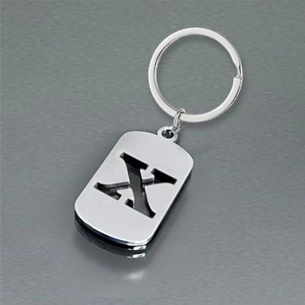 Stainless Steel 26 English Letters Keychain - Stylish Alphabet Pendant for Backpack or Car