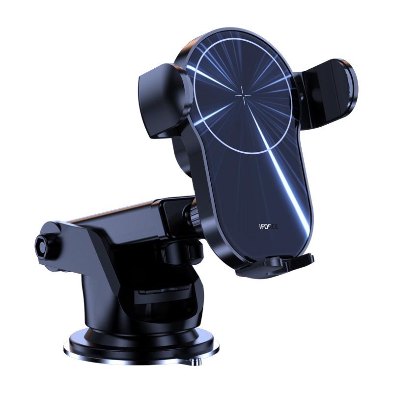 

15W Colorful Wireless Car Phone Charger with Holder for Tesla білий