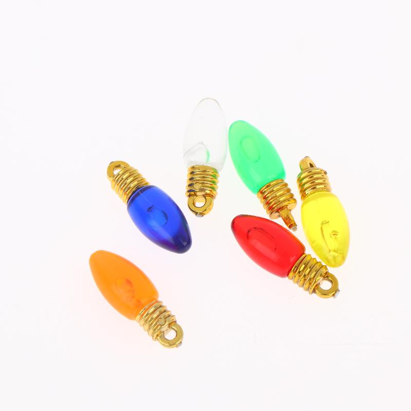 10 Pcs Plastic Colorful Mini Bulb For Making Christmas Party Decor Diy Hanging Lamp Materials