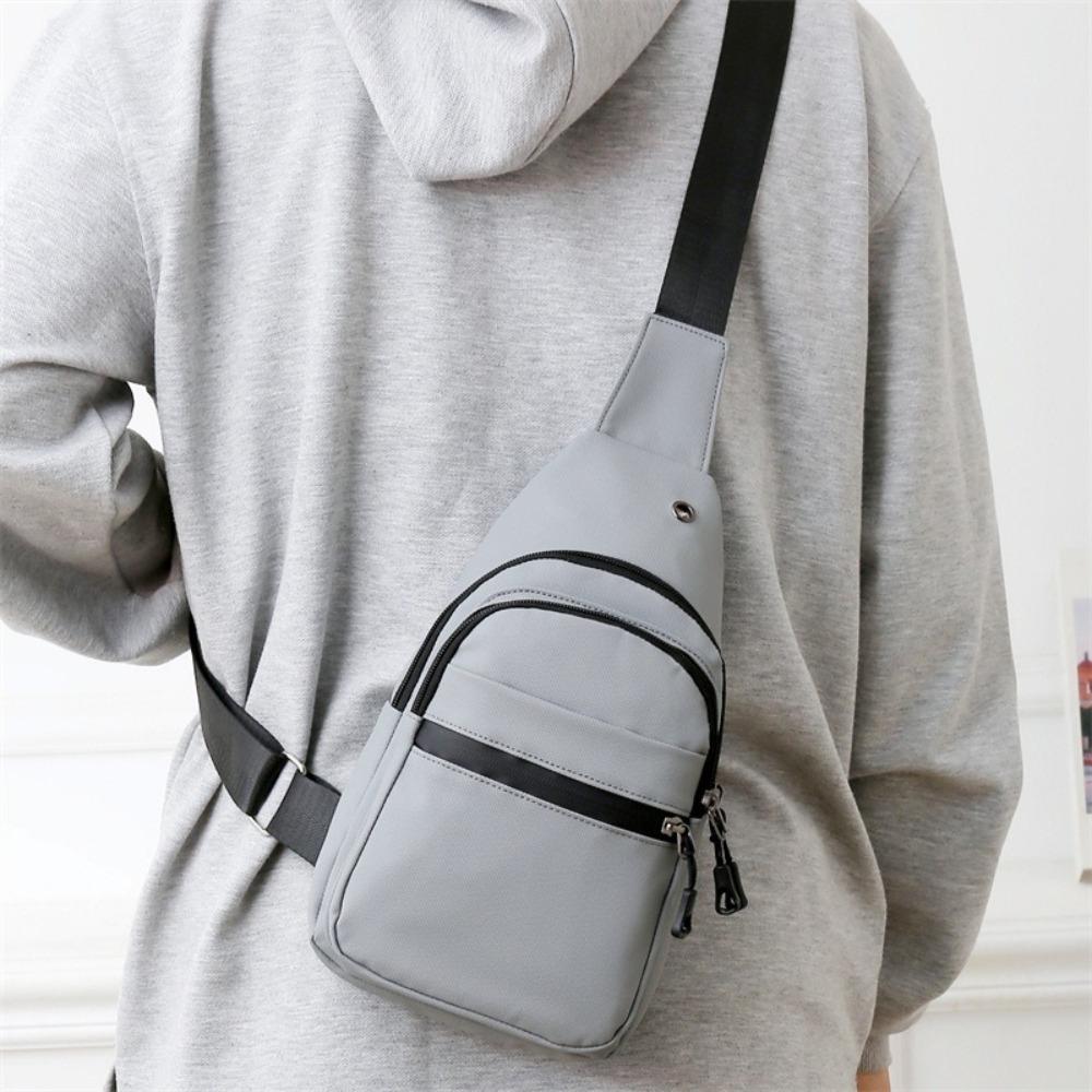 Multi-functional Nylon Crossbody Bag Square Phone Pouch Bag Fashion Men Chest Bag Female