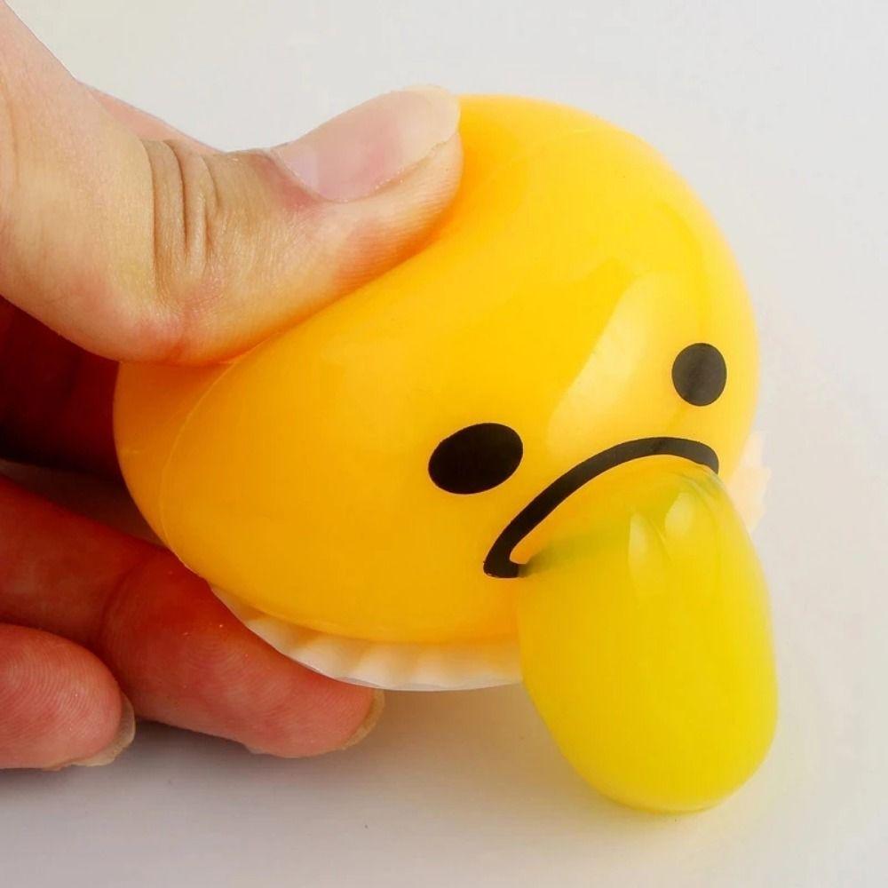 Tricky Vomiting Egg Yolk Squeezing Toy Fluid Vomiting Egg Yolk 3D Sensory Toy  Children