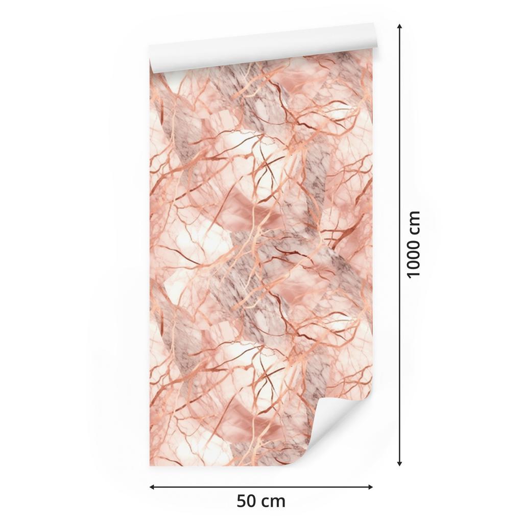 Cream and Peach Marble Wallpaper for Living Room and Bedroom 50x1000