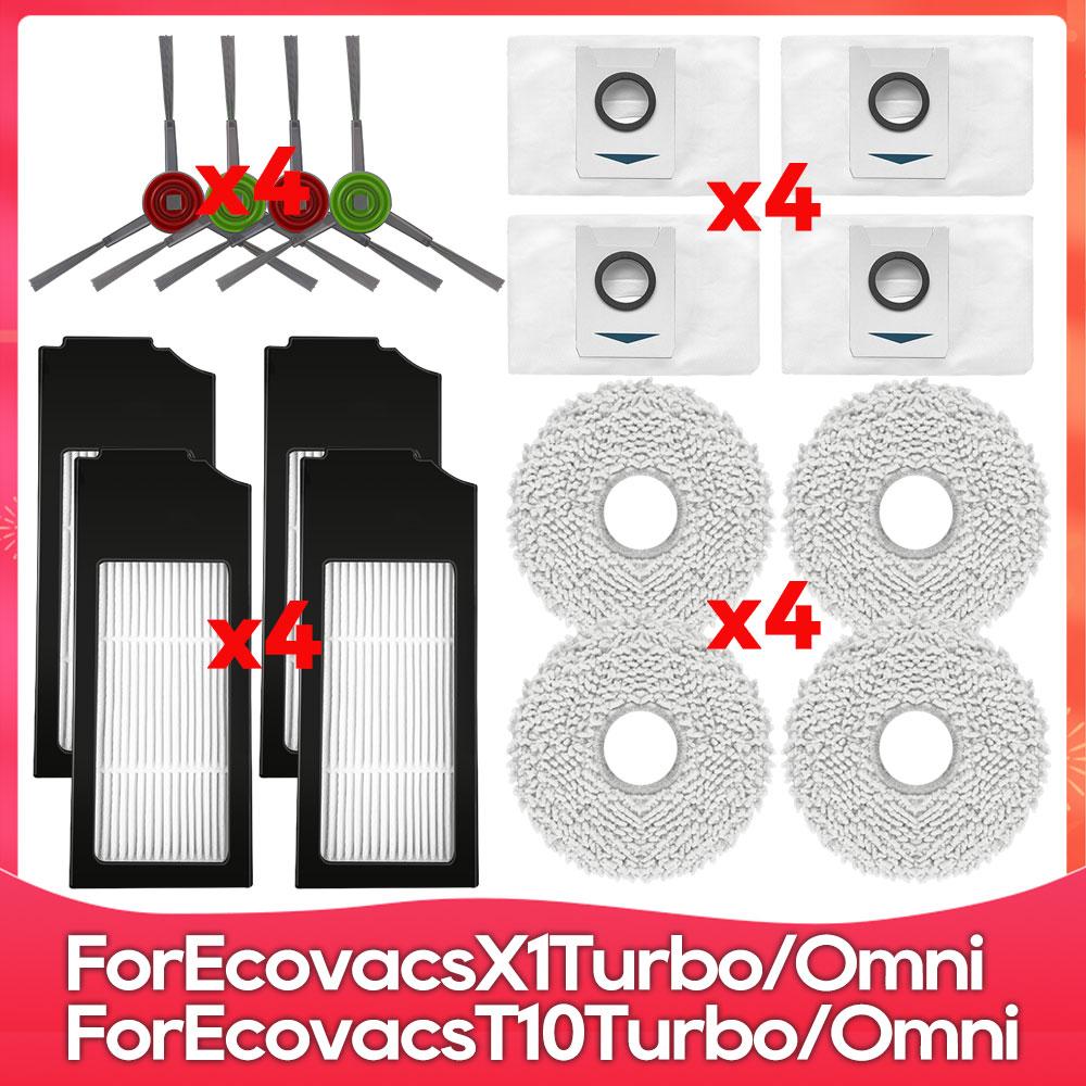 Compatible For ( Ecovacs X1 Turbo, X1 Omni, T10 Turbo, T10 Omni ) Main Side Brush Filter Mop Dust Bag Robot Vacuums Accessory