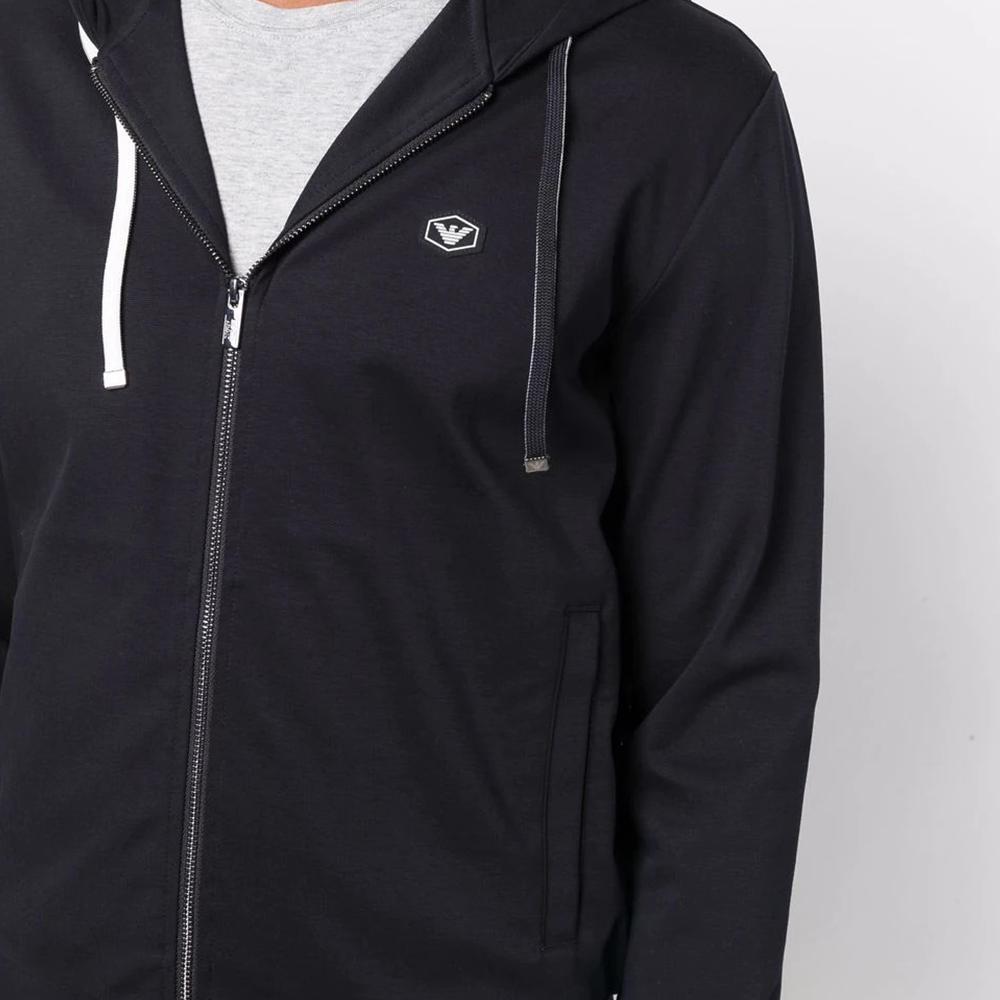 EMPORIO ARMANI Logo-patch Zip-up Hoodie 8N1MG0-1JBTZ-0920