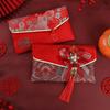 New Year Blessing Words 2025 Money Pocket Brocade Cloth Tassel New Year Money Bag  Party Gifts