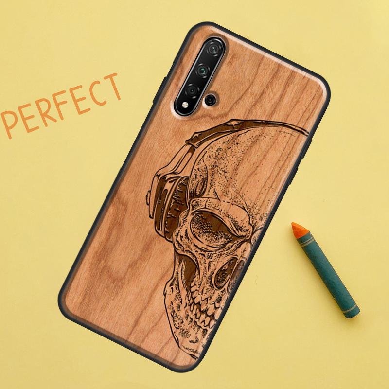 Tree Rose Skull Cactus Wood For Huawei Nova 12s 11i 7i 8i 12i Y73 Y70 Y90 Y60 Y72 Y61 Y91 9 10 SE P40 Lite P30 Pro Case