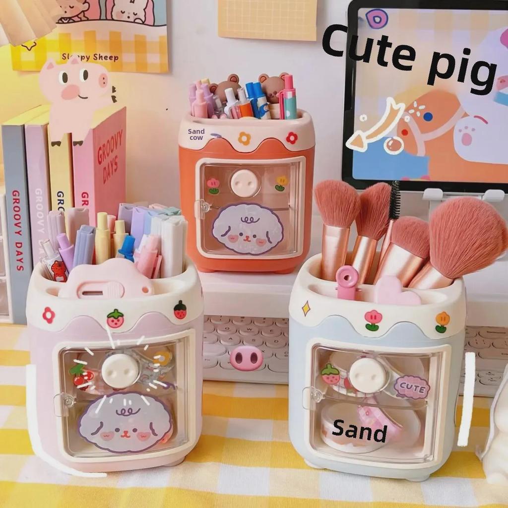 Adorable Piggy Pen Holder - Large Capacity Desktop Organizer for Students and Children