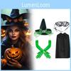 Witch Halloween Adult Cosplay Costume With Hat Gloves Cloak Performance Party