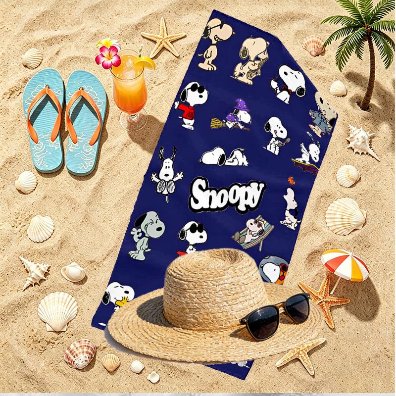 Snoopy Print Beach Towel, Versatile Lightweight Absorbent Beach Towel for Pool Surf Yoga Bathroom, Perfect Birthday Holiday Gift