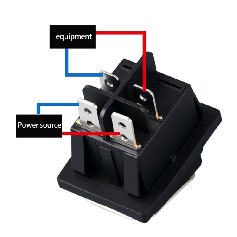 Black Rectangular IP65 Waterproof Rocker Switches 16A With Builts In Indicators Light for Safe and Effective Operations