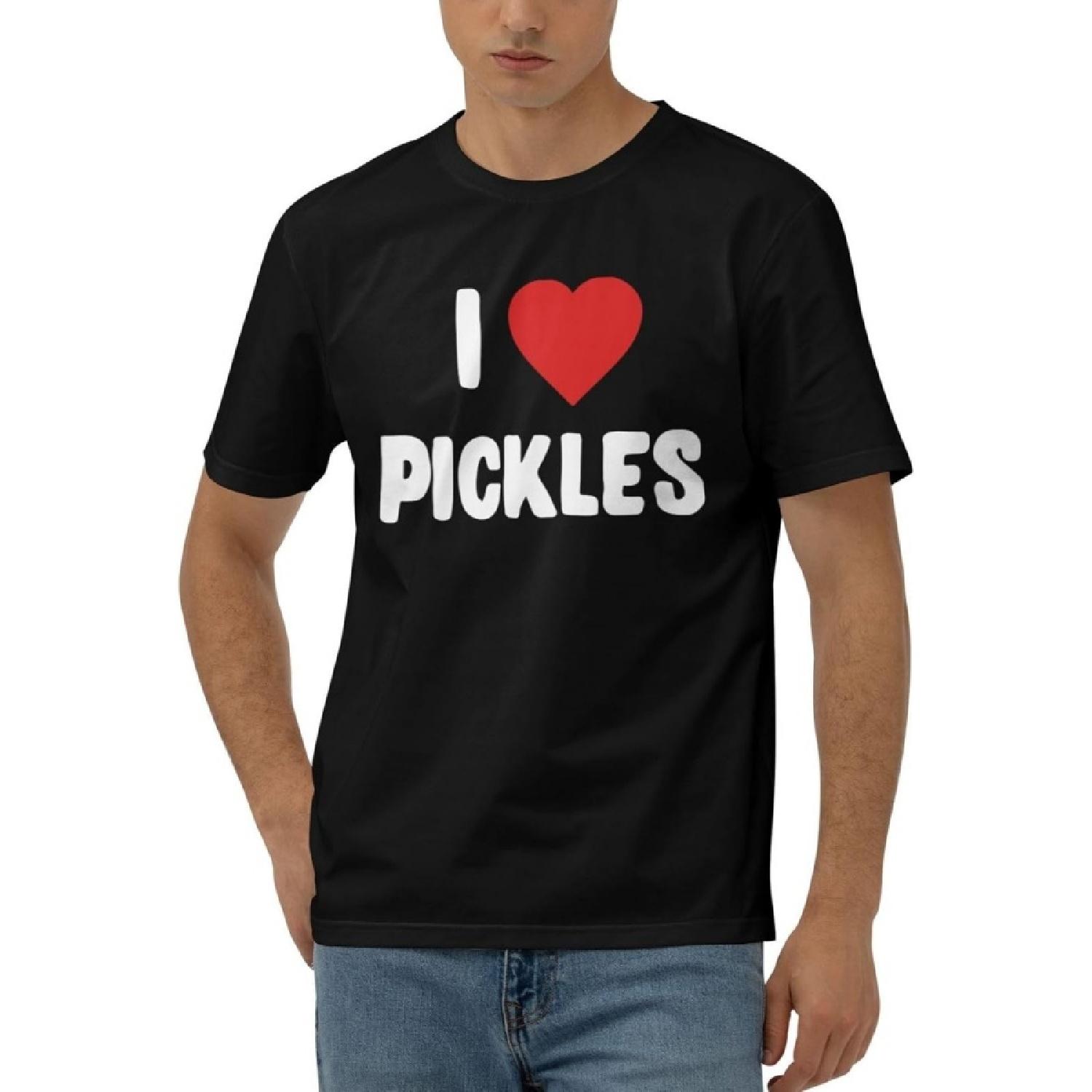 I Love Pickles Men s Short Sleeve T-Shirt Cotton Athletic Workout Casual Shirts Quick-Drying Tees Black XXXXXL разноцветный