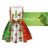 Grinch Halloween Sleeveless Dress For Kids Soft And Comfortable Polyester Material