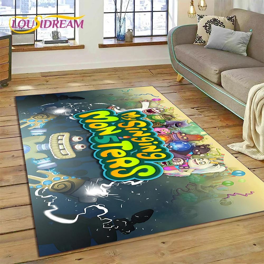 3D Game My Singing Monsters Cartoon Rug Carpet for Living Room Bedroom Home Decor,Floor Mat Non-slip for Sofa  Doormat Gift Kids