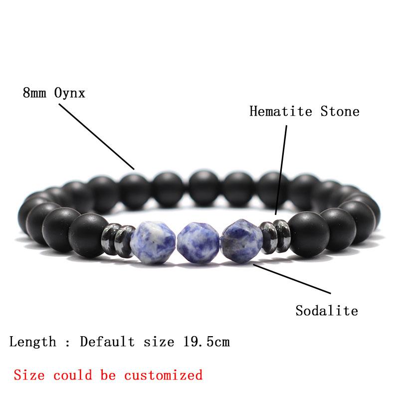 Minimalist Mens Bracelet Black Onyx Stone Beaded Braclet Leisure Pulseira Sodalite Tiger Eyes Strand Braslet Accessories Hombre