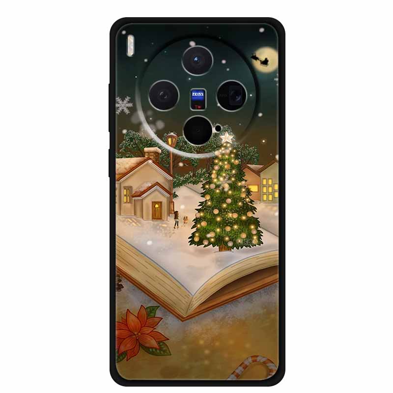 

Merry Christmas Case For Vivo X300 pro X 300 Soft Silicone Phone Cover Funda Black TPU Protective Bumper Back Anime Shell Bumper vivo x300 5g