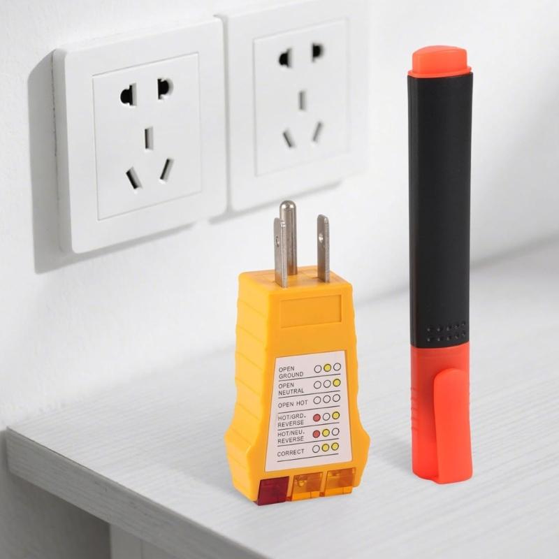 High Accuracy Ground Continuity Tester Conductivity Test Pen For Outlets Mats Wristbands And Blankets