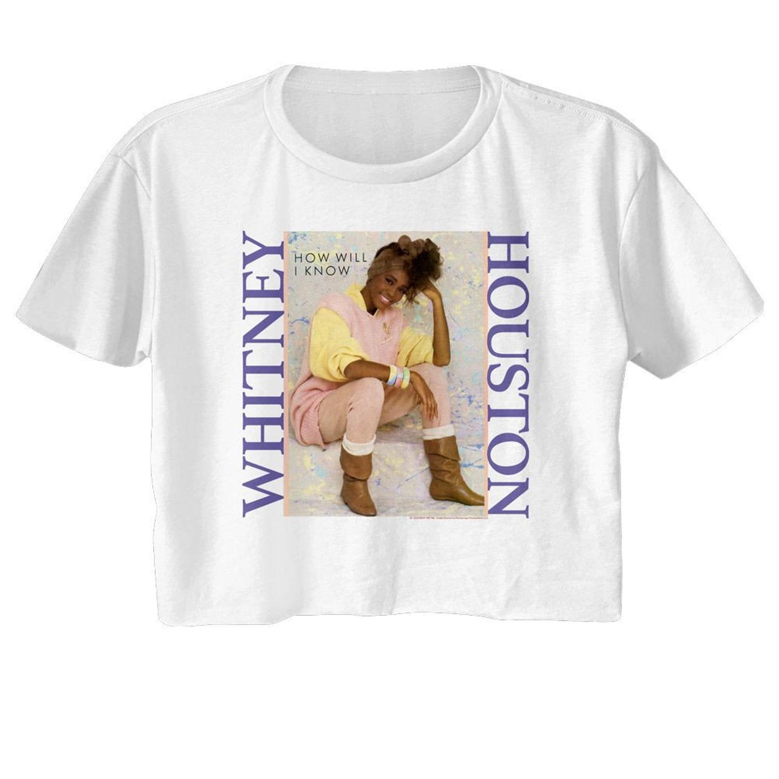 Whitney Houston Pastel How Will I Know White Women s Festival Cali Crop T-Shirt 2XL