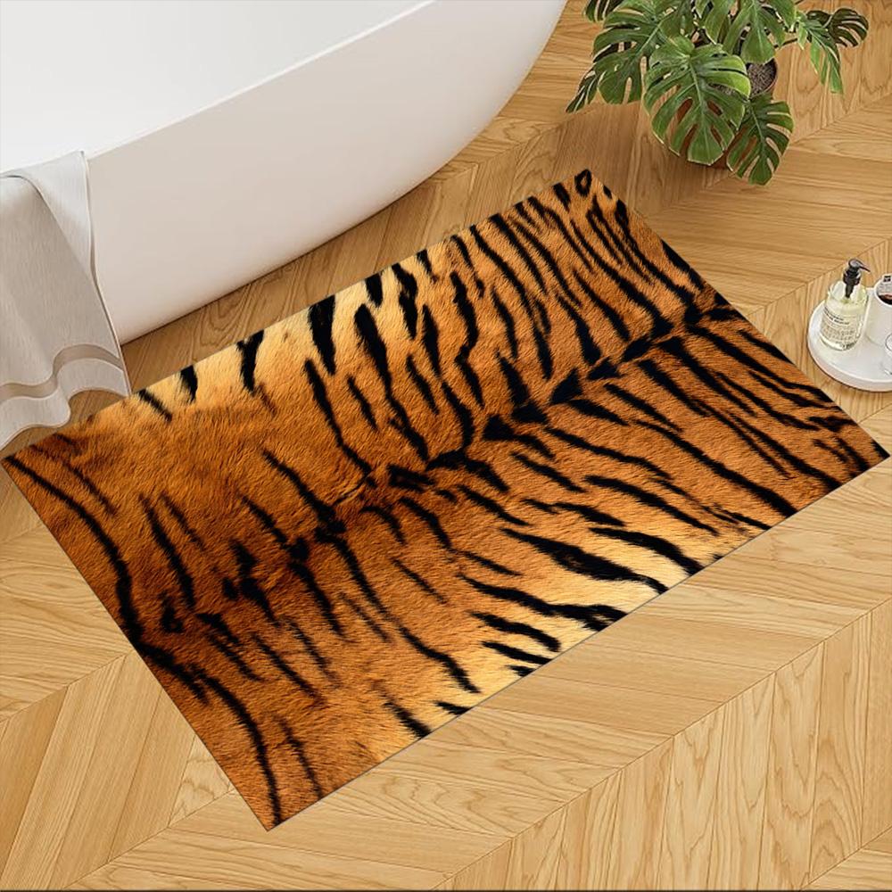 Tiger Stripe Pattern Close-up Non-Slip Home Carpet Design for Office Decor Living Room Bedroom Gift