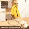 Portable Stainless Steel Banana Holder With Hooks For Kitchen Counter And Office Desk Use
