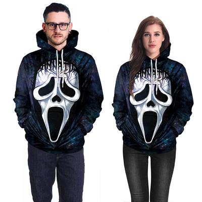 New Street Hoodie Horror Mask Avatar Print Halloween Couple Sweater