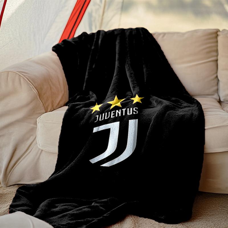 1 Stück Juventus Fußballclub Decke, Zuhause Bedruckte Überwurfdecke - Weiche Decke Geschenk für Familie, Waschbare Sofa Bettdecke