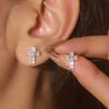 6Pcs/set copper Color Rhinestone Cross Stud Earrings for Women Fashion Punk Earring Sets Trendy Zircon Gifts Wholesale