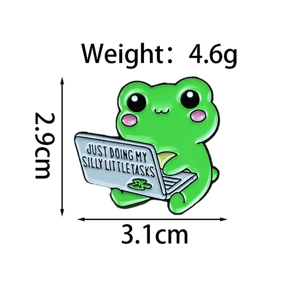 Customizable Cute Cat & Frog Letter Brooch Backpack Badge Metal Accessory