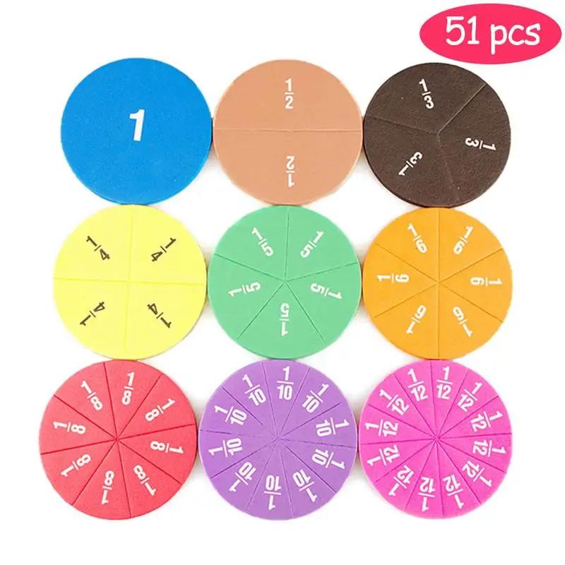 Toys Educational Toys 51Pcs Early Learning Learning Fraction Arithmetic Fridge Magnet Toy With Magnetic Math Score Learning Kids