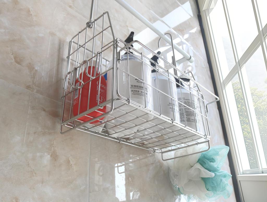 Hanging Bathroom Rack, Stainless Steel Bathroom Basket, Shampoo Rack, Bath Rack, Bath Basket, Hanging Bathroom Rack, Large Capacity, Durable, 2914cm
