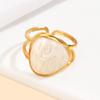 Stainless Steel Retro Geometric Triangle Enamel Ring for Women