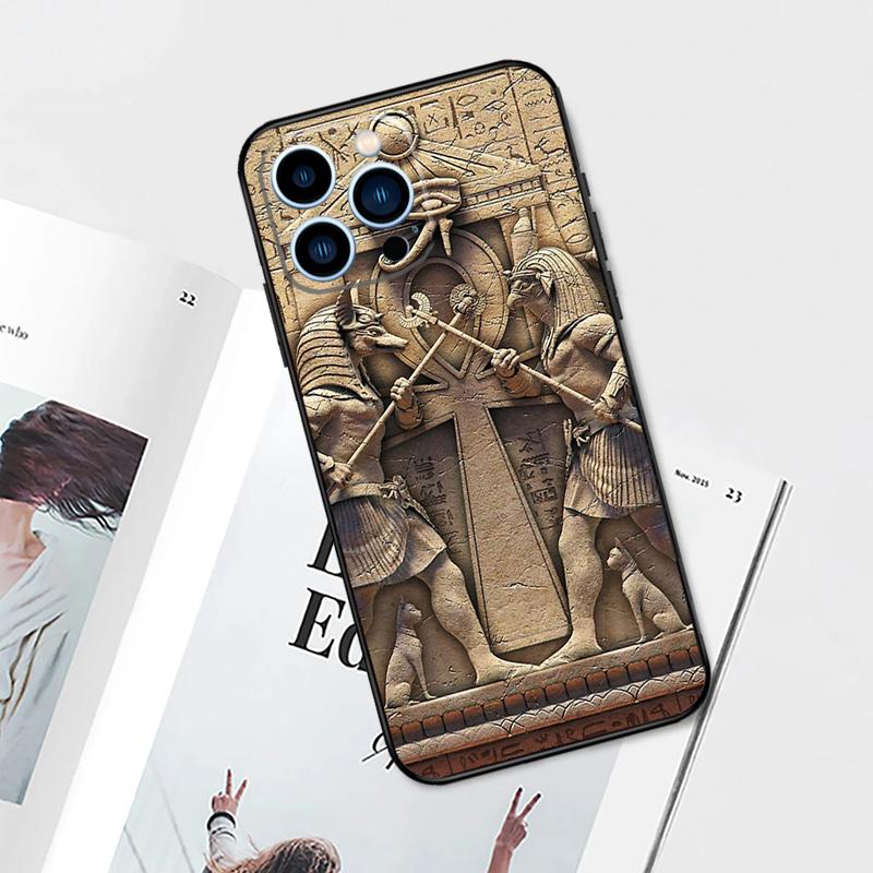 Heiliges Auge des Horus Ägypten Fresko Hülle für iPhone 15 14 13 12 11 Pro Max Mini Cover X XR XS SE 8 7 14 15 Plus Zubehör