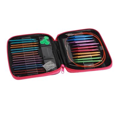 1 Set austauschbares Rundstricknadel-Set in 13 Größen, 3,0 mm – 10 mm, mit Etui