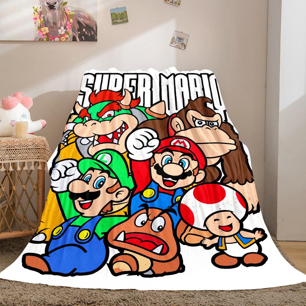 Super Mario Bros All-Season Versatile Travel Blanket Compact Suitable for Office Nap & Camping LXR89