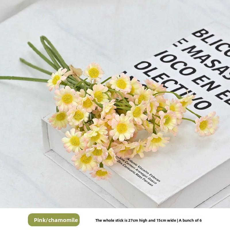 Realistic Chamomile Bouquets, Small Daisies, Artificial Flowers for Living Room and Dining Table Decoration