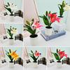 Lifelike Multicolor Lilies Artificial Flower Potted Photo Props Elegant Faux Bonsai Plastic Fake Flower Party Supplies